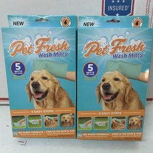 Pet fresh wash mitts shampoo infused 2 boxes of 5